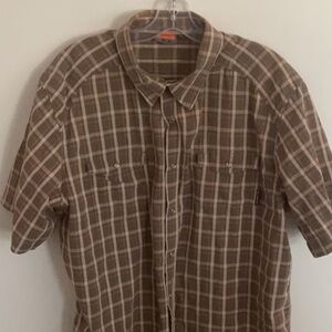 Merrell Brown Plaid Casual Button Down Shirt
